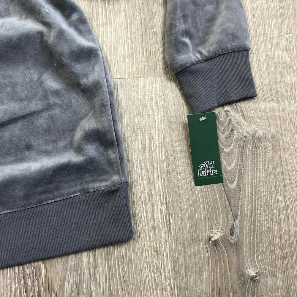 Wild Fable Women's Gray Velour Long Sleeve Tunic Sweatshirt - Size Large - NWT - Picture 4 of 6